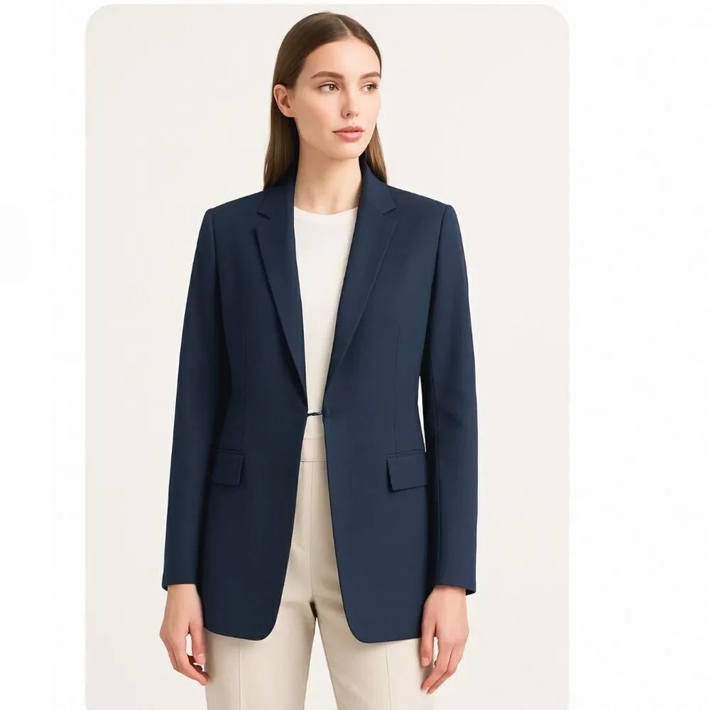 COS Navy Blue Wool Blazer Size 4 Career Classic